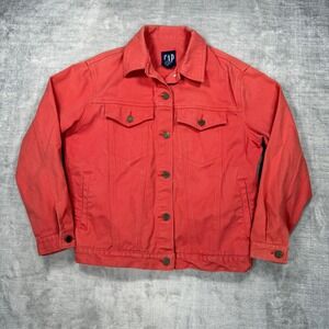 Gap Jacket Womens Small Coral Pink Vintage Y2K Denim Trucker Jean Hipster